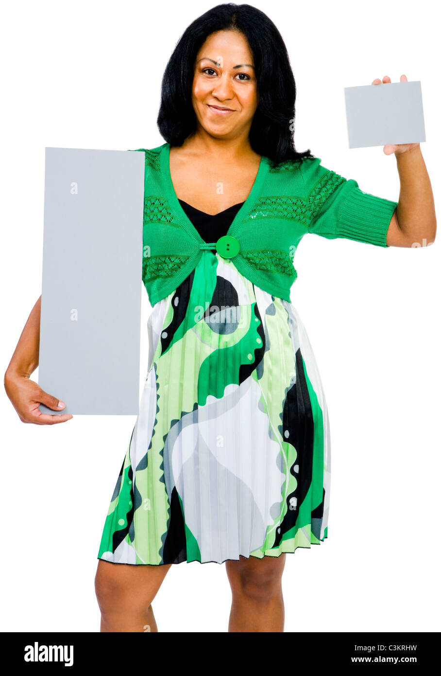 Woman dress up holding placard hi-res stock photography and images - Alamy