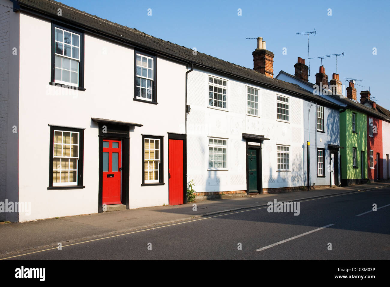 Traditional houses in North Street, Great Dunmow, Essex, England Stock
