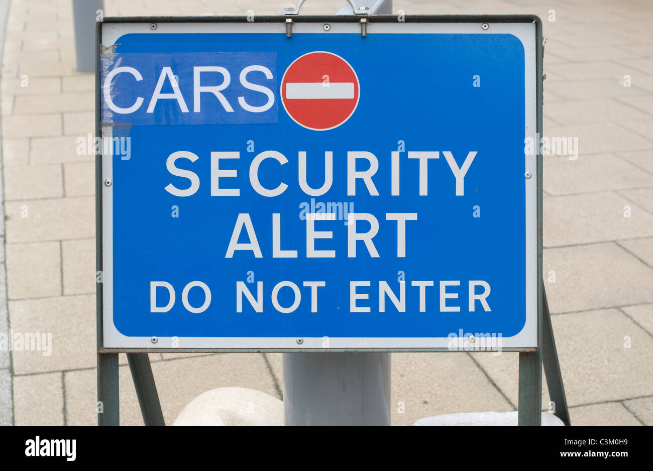 Cars security. Do not enter sign Stock Photo