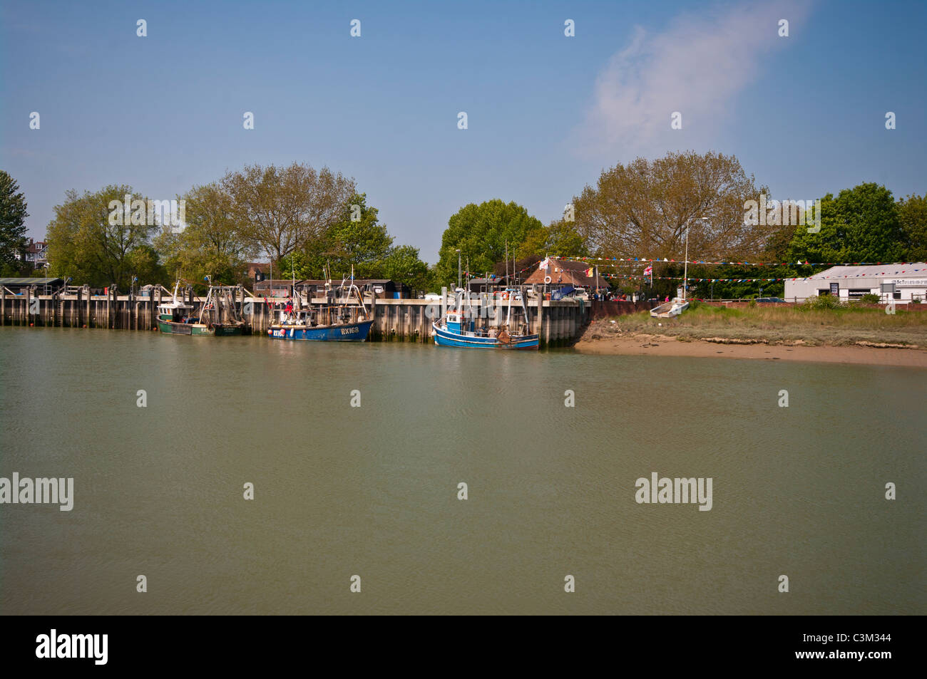 River Rother Rye Fishing Boats Moored On The River Rother Rye East Sussex England Stock ...