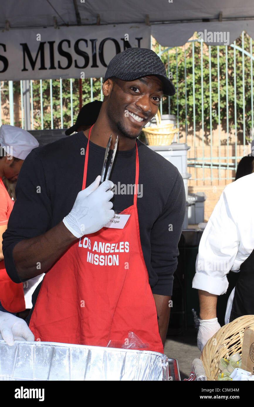 Aldis Hodge Christmas Eve at the Los Angeles Mission. Los Angeles