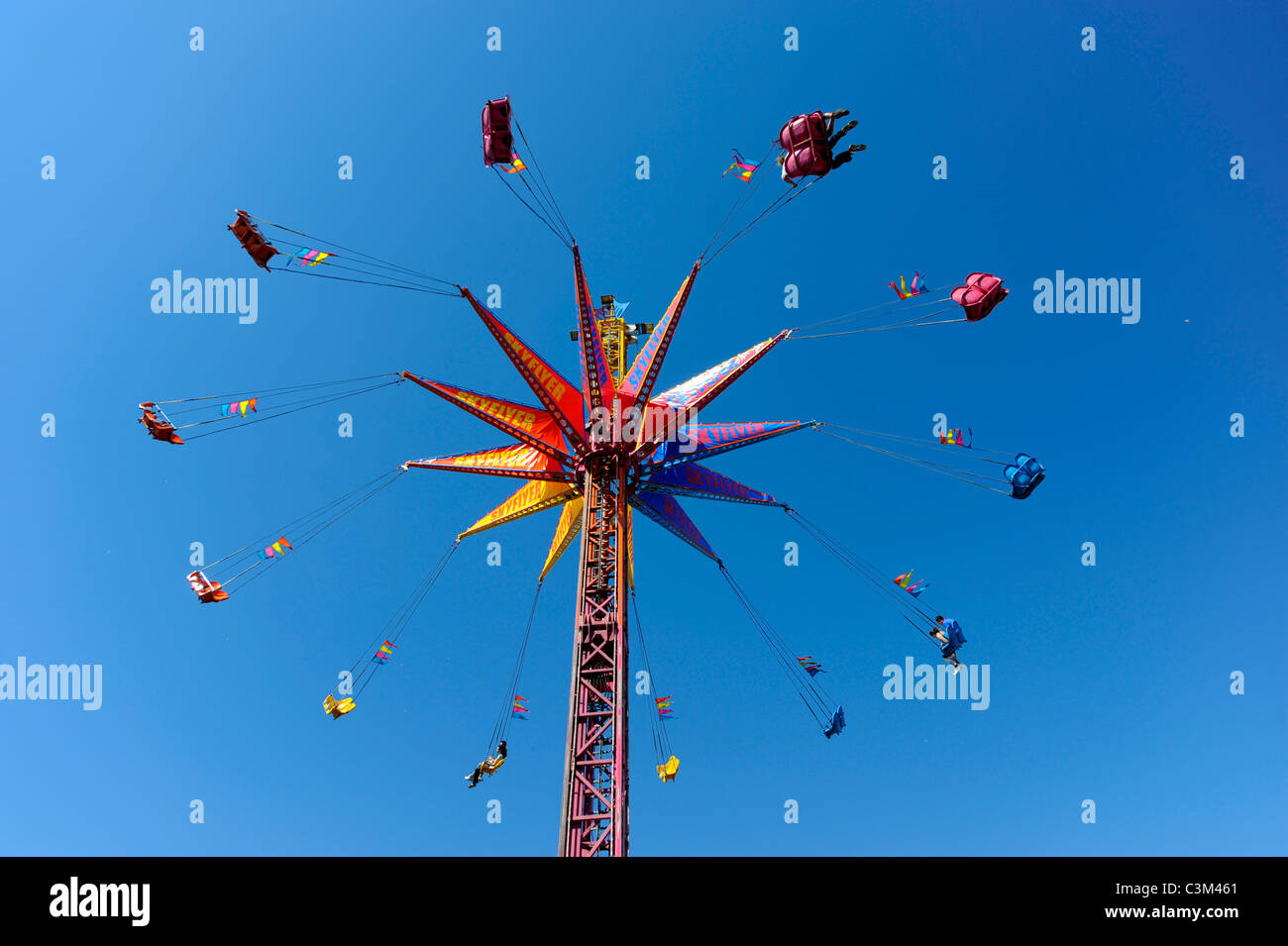 Florida State Fair Tampa Florida Sky Flyer daring carnival ride Stock Photo