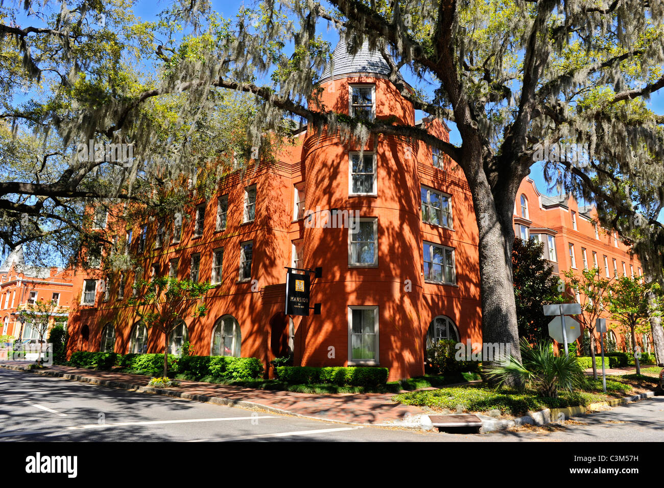 historic homes and mansions in the historic district of Savannah Georgia GA Stock Photo