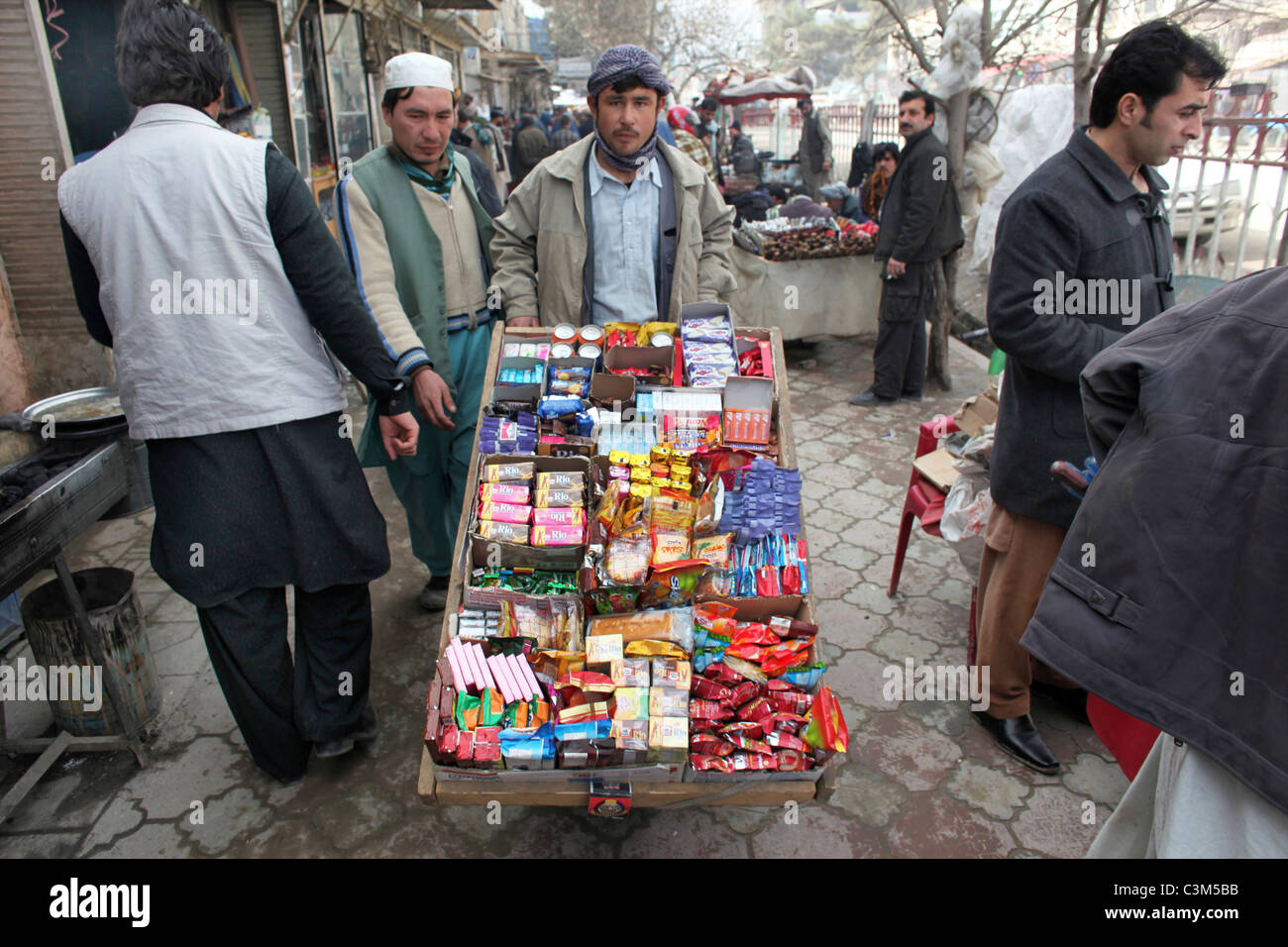 Daily life on the market in Kunduz Stock Photo