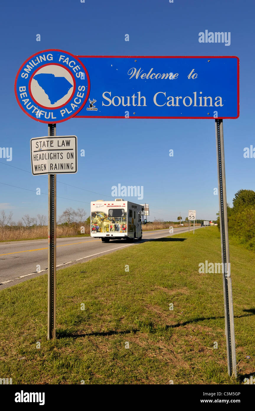 to South Carolina highway sign Stock Photo Alamy