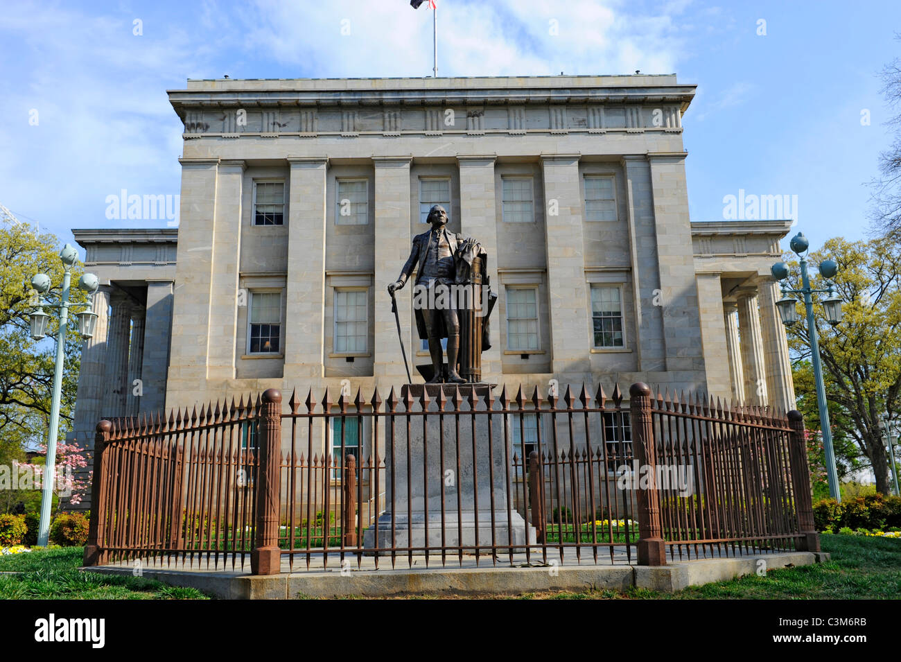 Washington Monument at the State Capitol Building complex at Raleigh North Carolina Stock