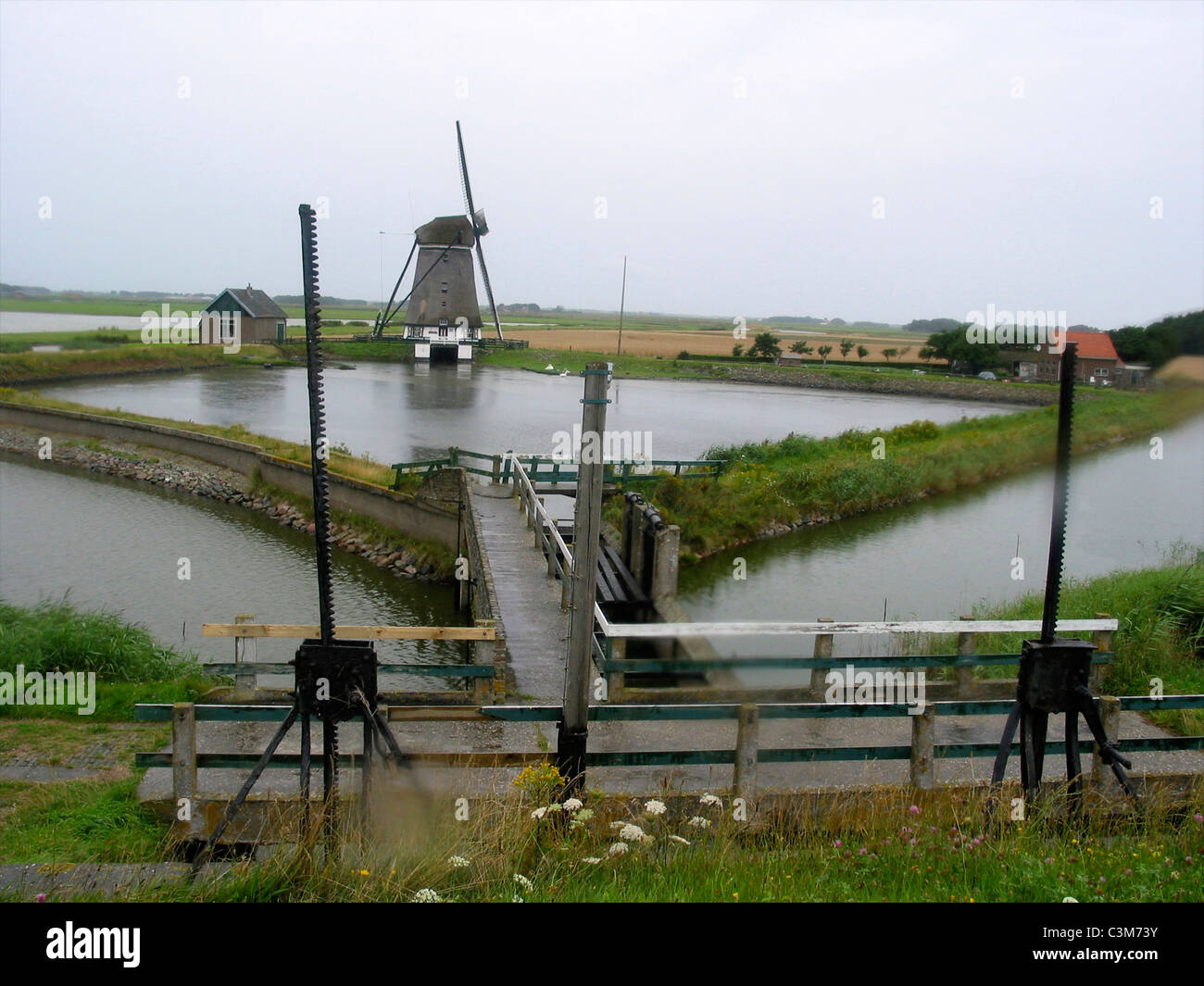 windmill in The Netherlands Stock Photo