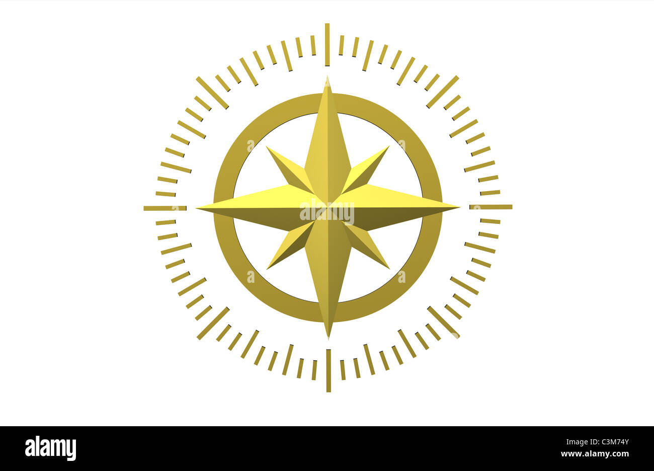 Compass isolated on white background 3d render Stock Photo - Alamy