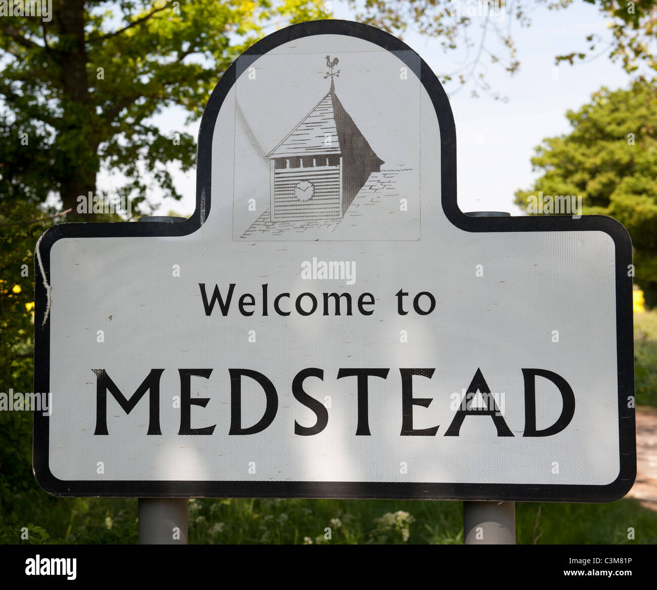 street sign to Medstead Village, Medstead, Hampshire, England, UK Stock Photo Alamy