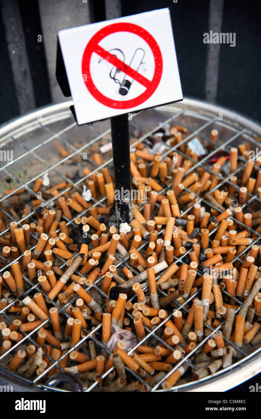 smoking is forbidden in publi places in Holland Stock Photo