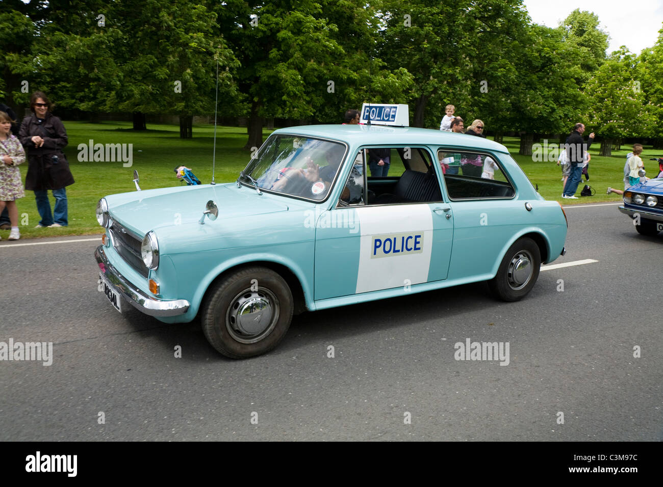 1970's Austin 1100 Police car ('L' registration – so from approximately 1972 or 1973). Stock Photo