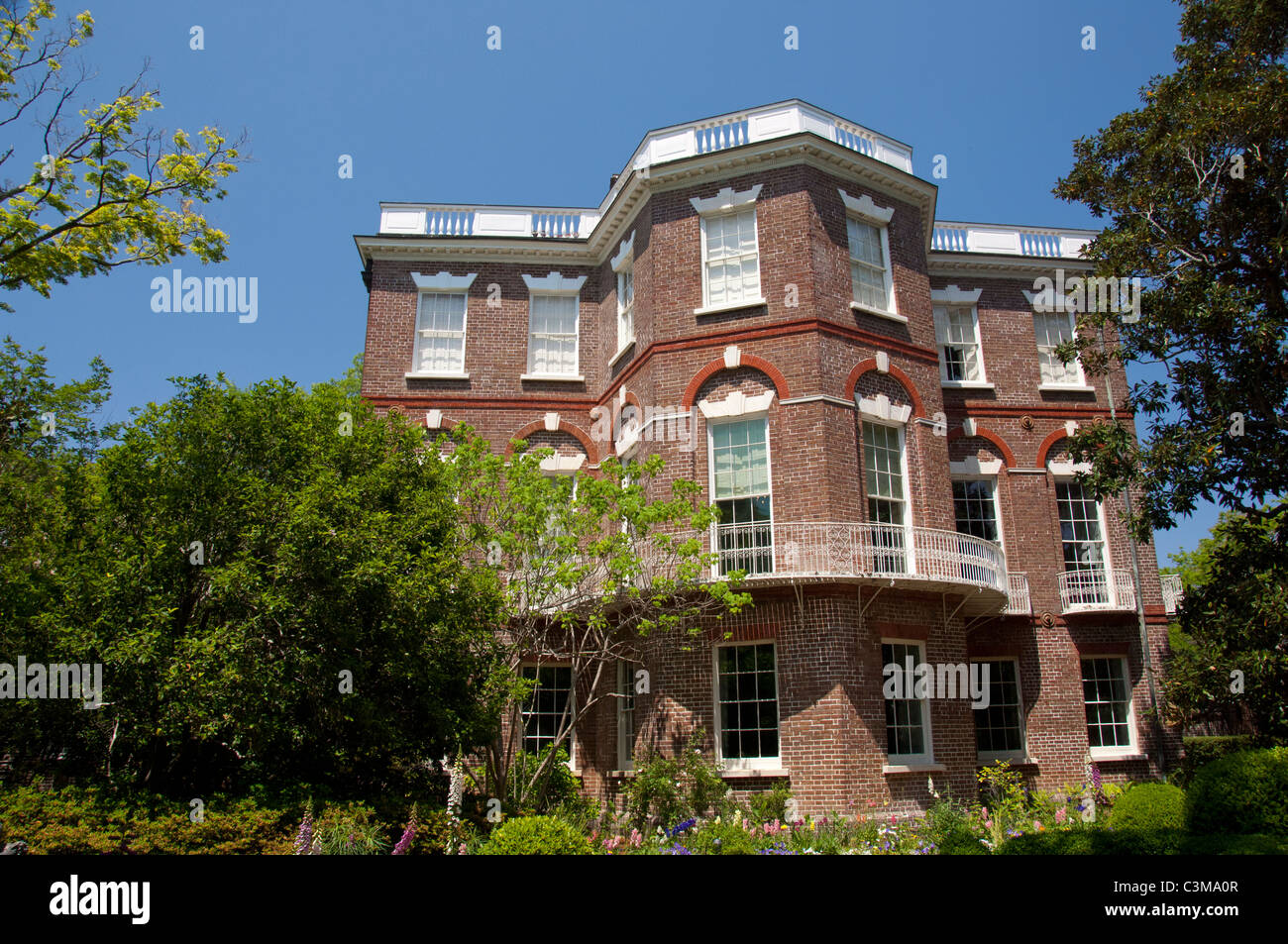 South Carolina, Charleston. Historic Nathaniel Russell House, Federal architecture, circa 1808. National Historic Site. Stock Photo