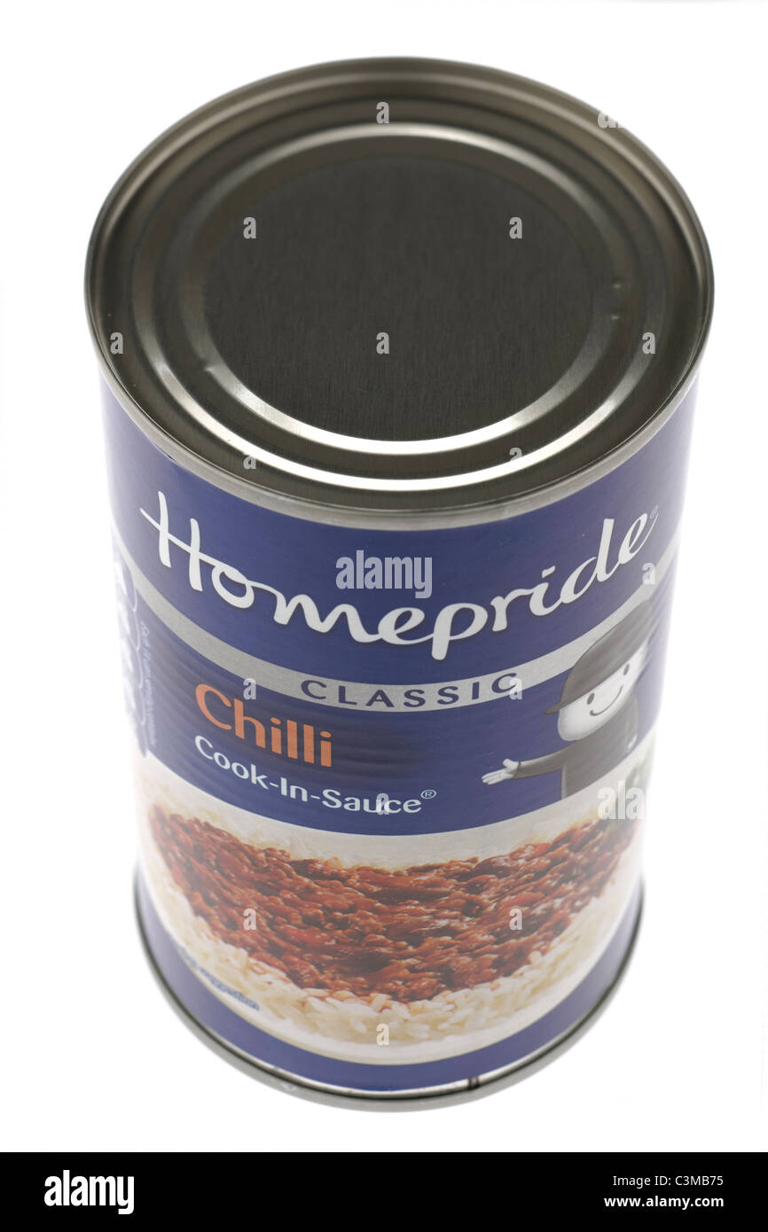 Can of Homepride classic chilli cook in sauce Stock Photo
