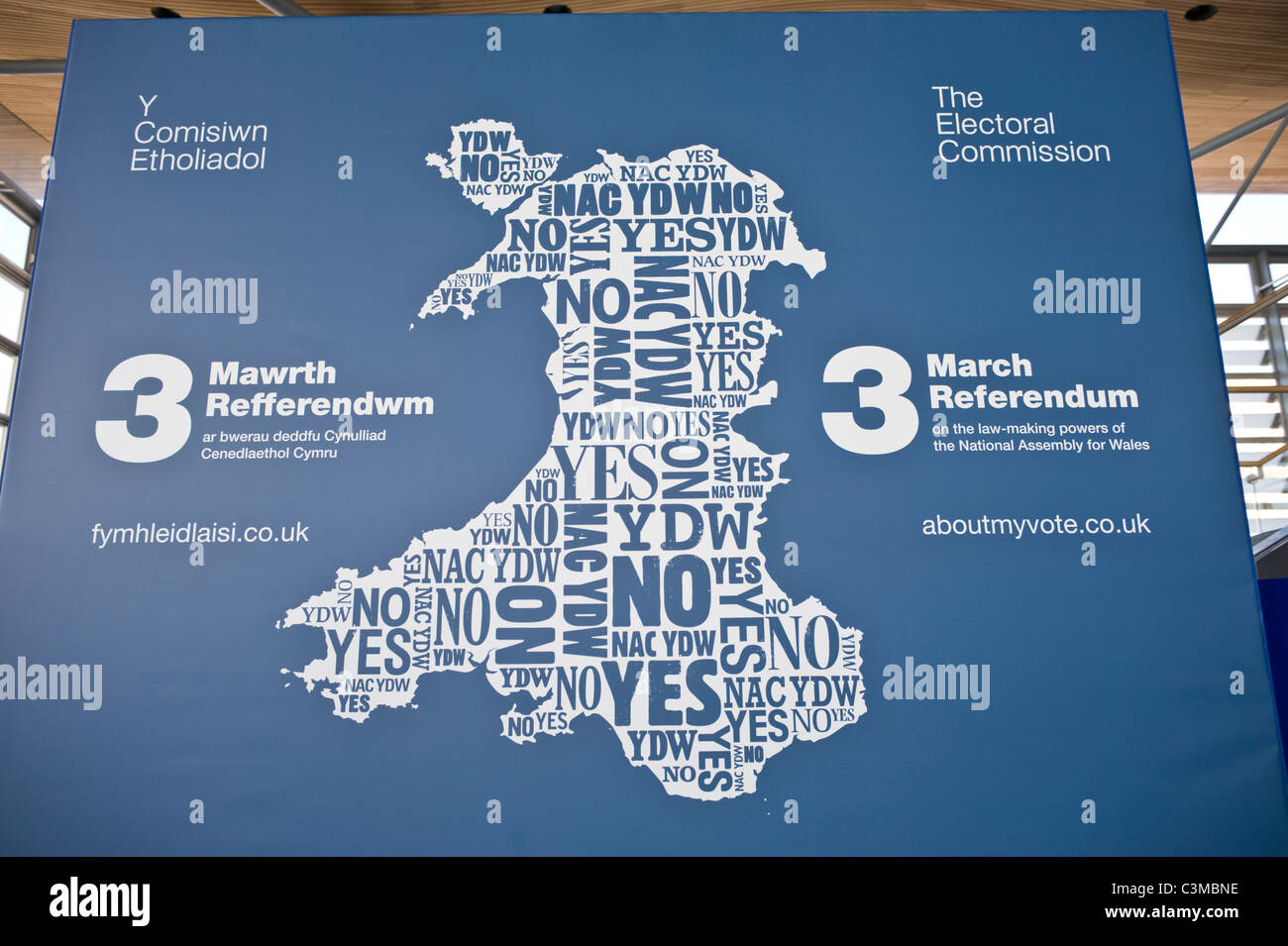 Electoral Commission map of Wales for 2011 referendum to decide if National Assembly should be given greater law-making powers Stock Photo