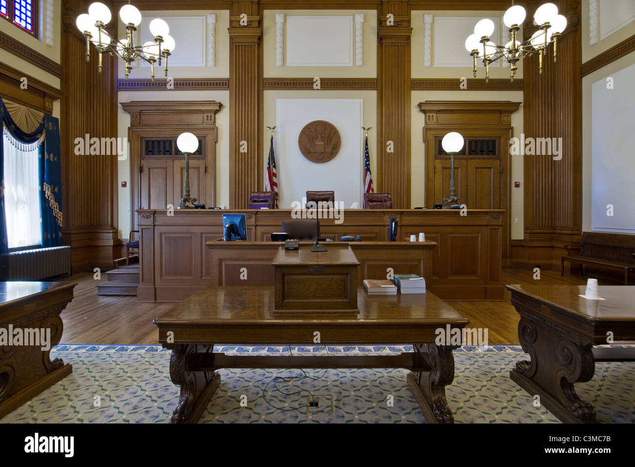 Court of Appeals Courtroom in Pioneer Courthouse 3 Stock Photo