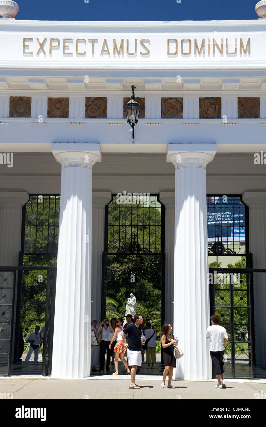 Entrance to La Recoleta Cemetery in Buenos Aires, Argentina. Stock Photo