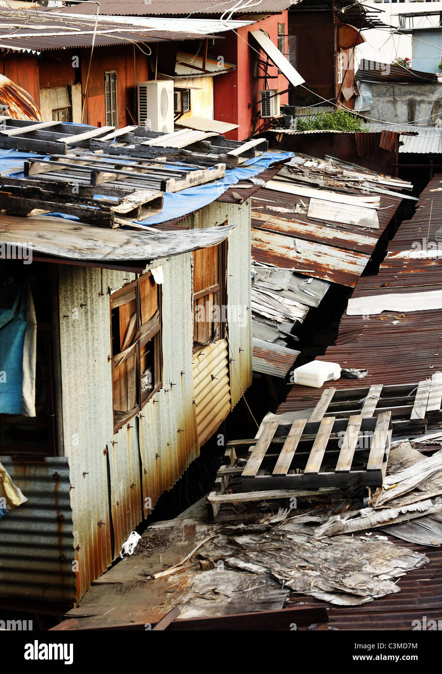old rusty metal housing at day Stock Photo - Alamy