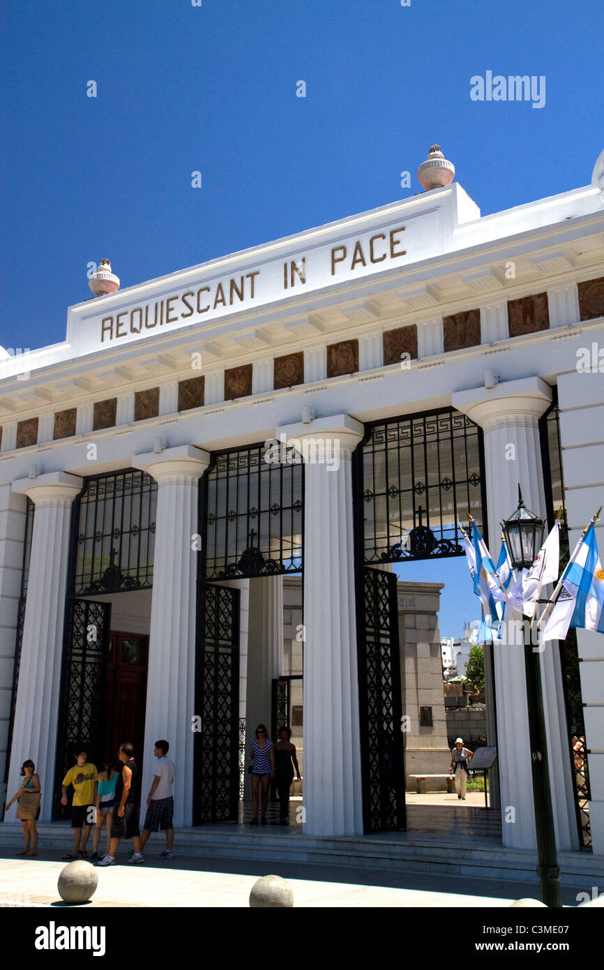 Entrance to La Recoleta Cemetery in Buenos Aires, Argentina. Stock Photo