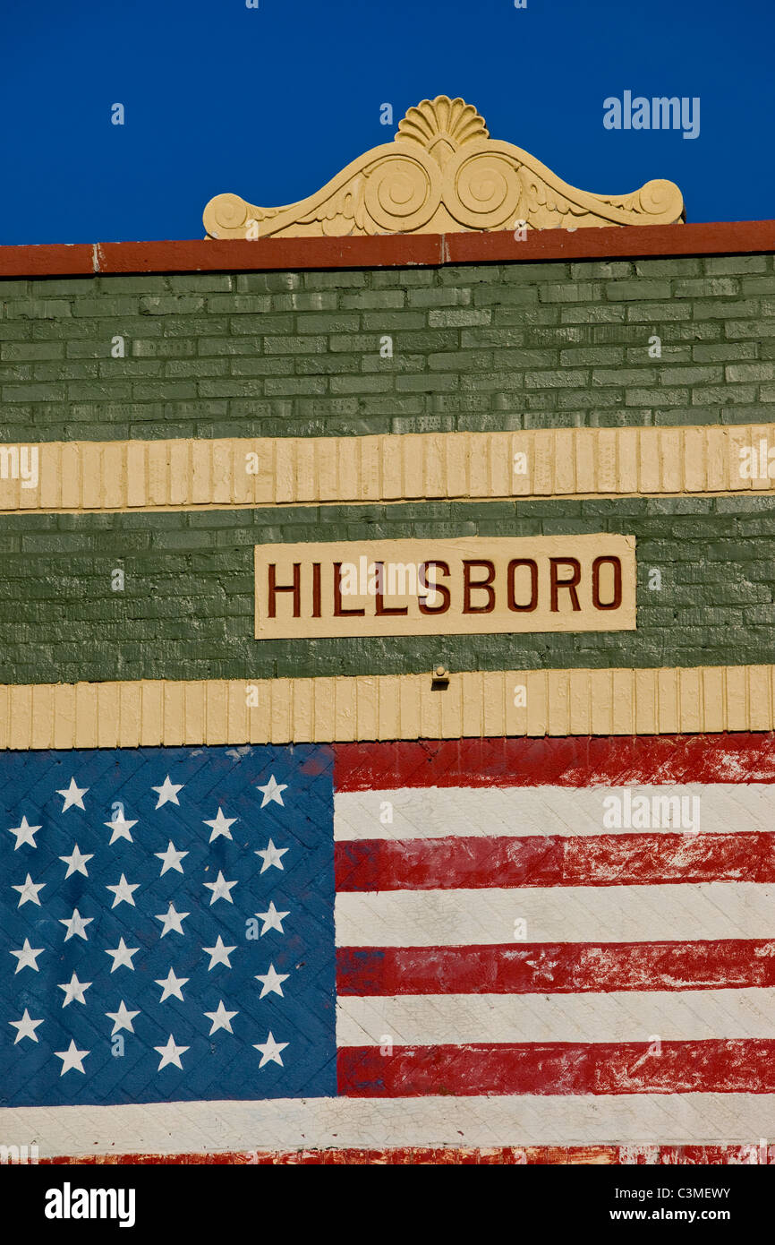 American flag painted on the side of a building in Hillsboro Village in Nashville Tennessee, USA Stock Photo