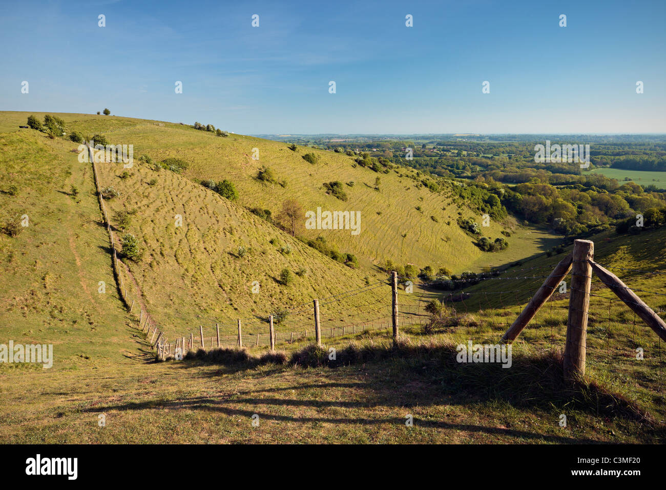 The Devils Kneading Trough, Wye Downs National Nature Reserve. Stock Photo