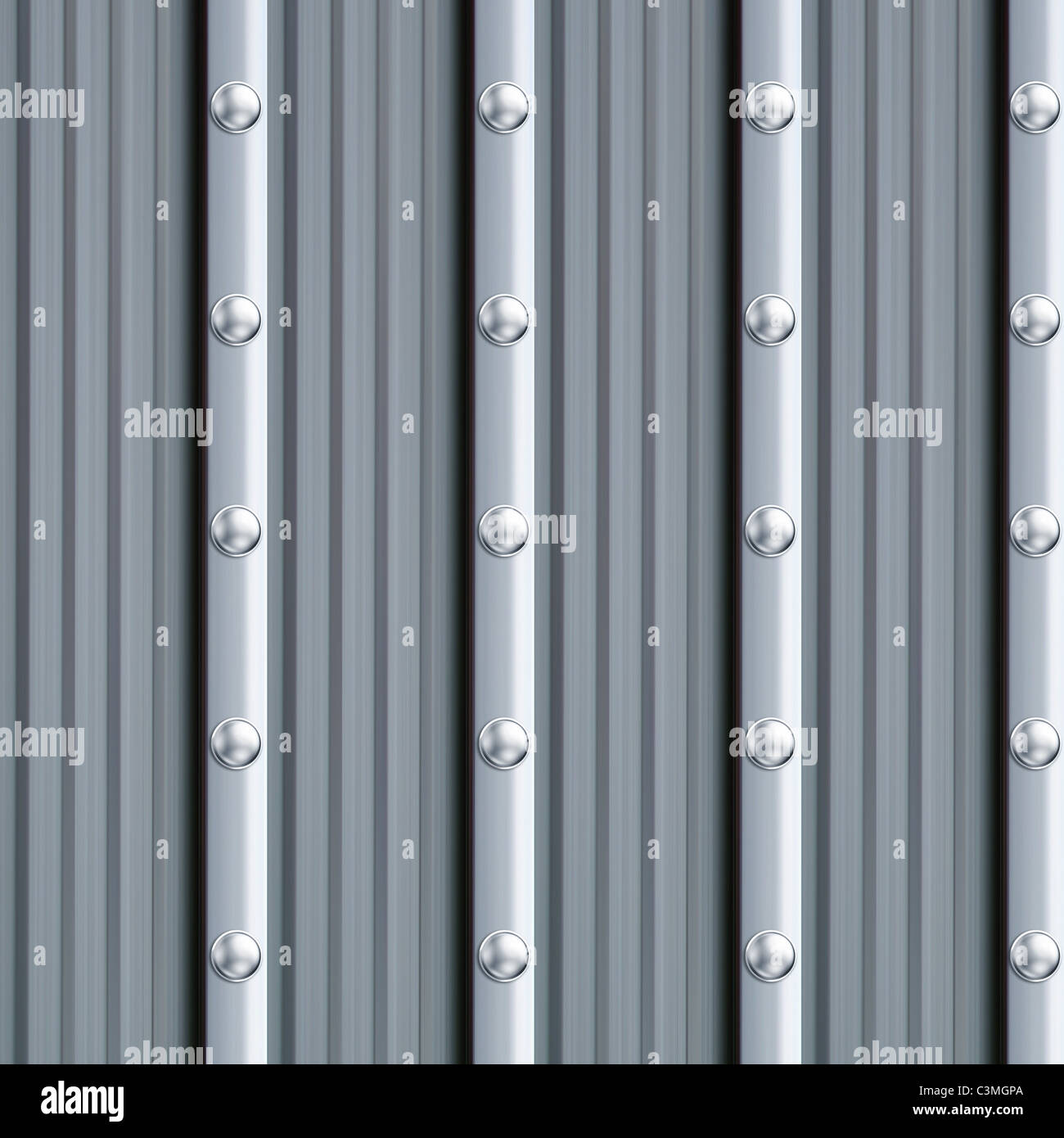 background in the form of gray metal texture with silver rivets Stock ...