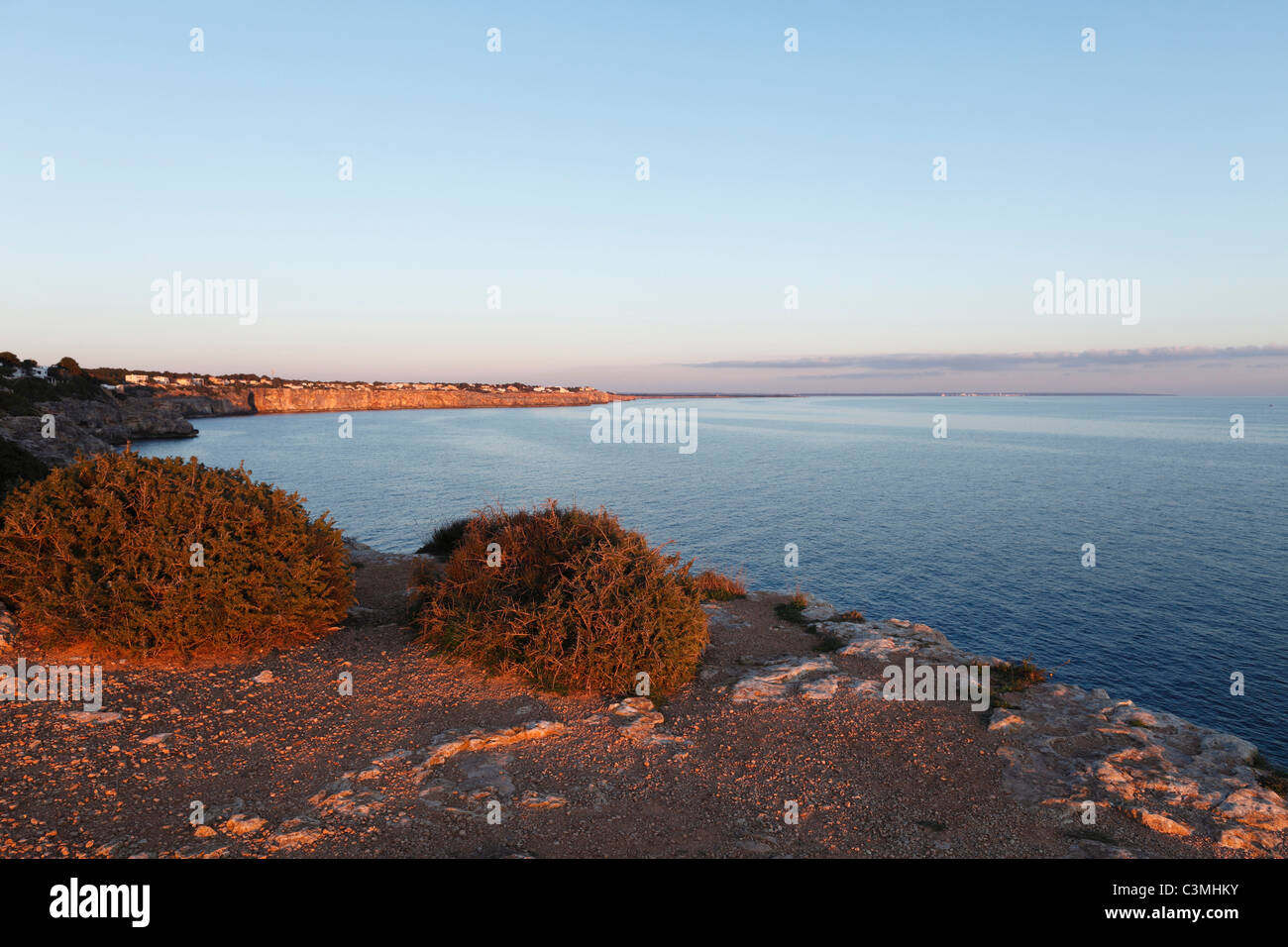 Spain, Balearic Islands, Majorca, View of cala pi at dusk Stock Photo
