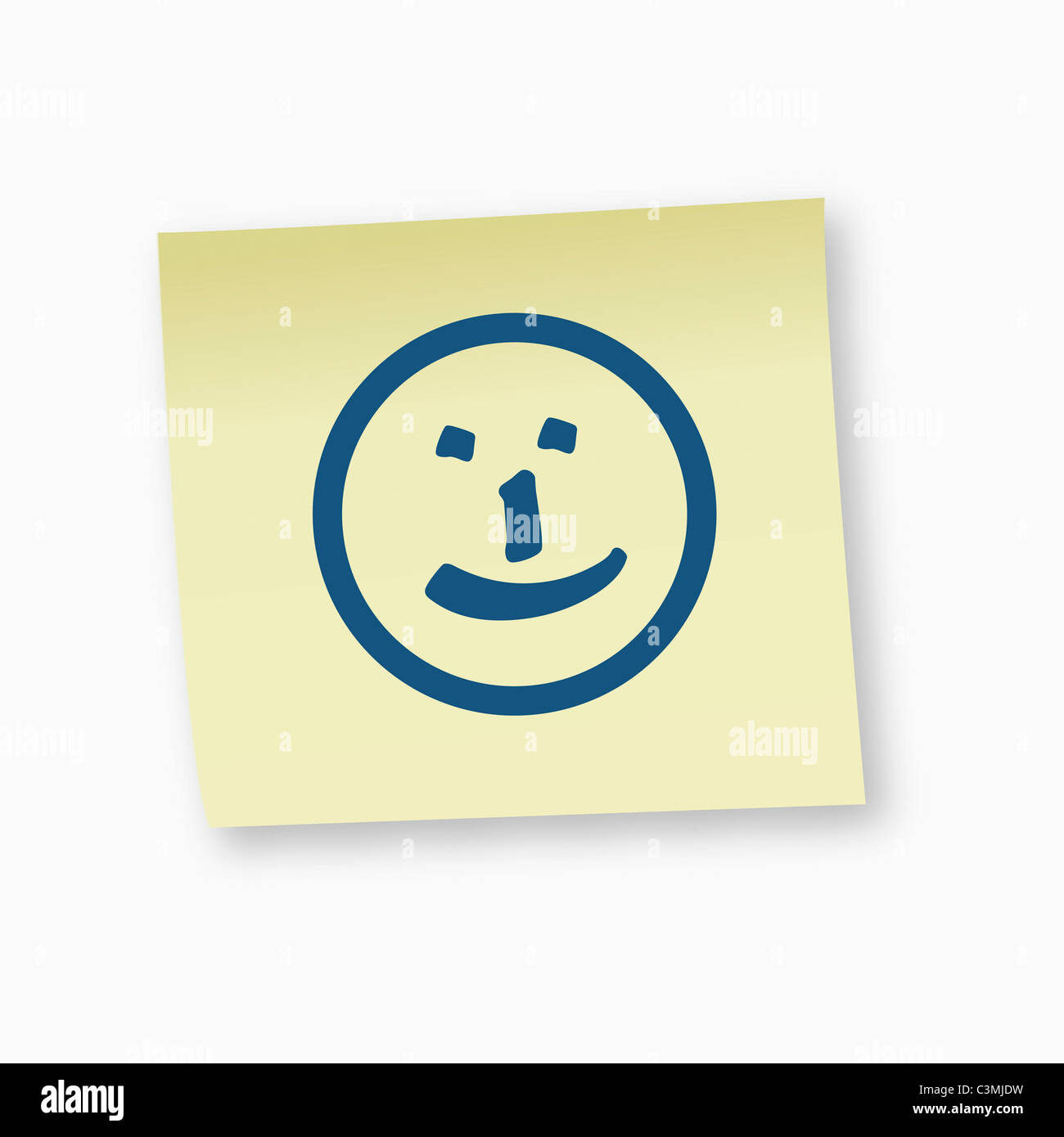 Smiley face sign on adhesive note, close-up Stock Photo