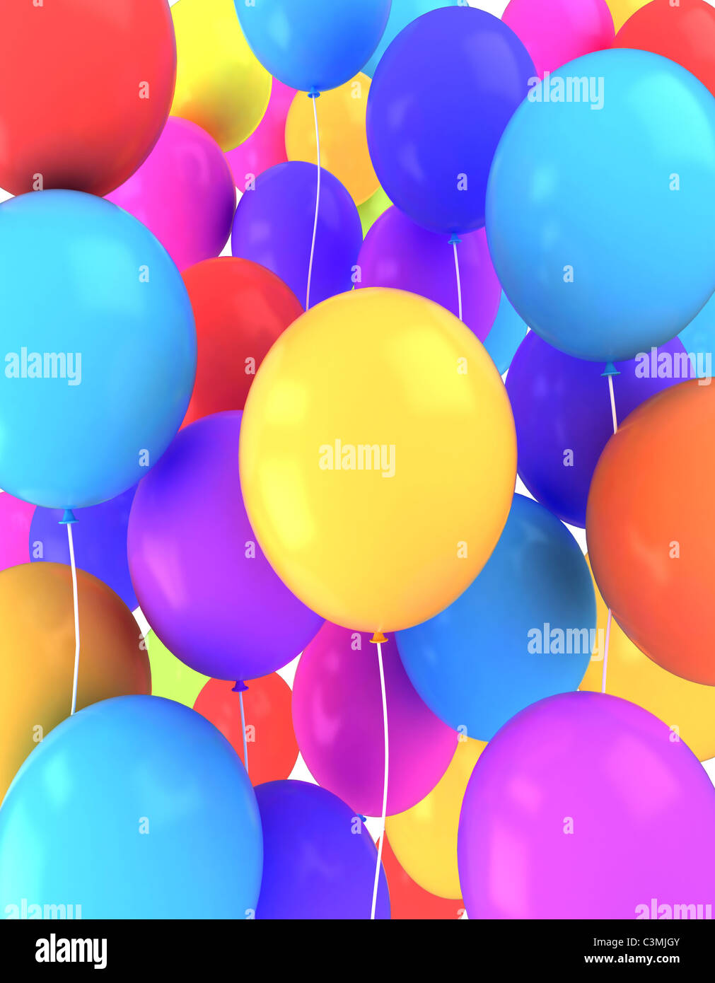 3D Illustration of Colorful Balloons Background Stock Photo - Alamy