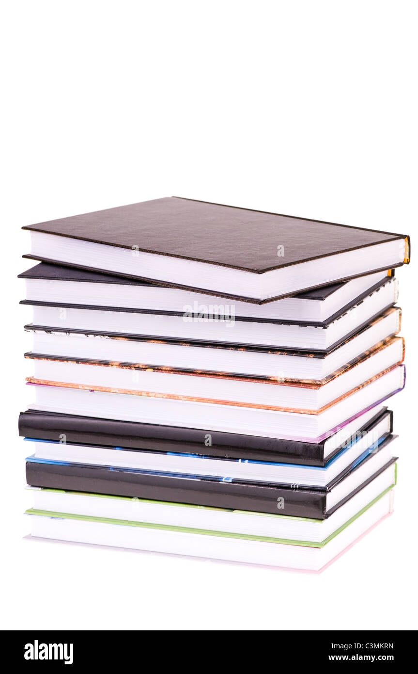 stack books isolated on white background Stock Photo - Alamy