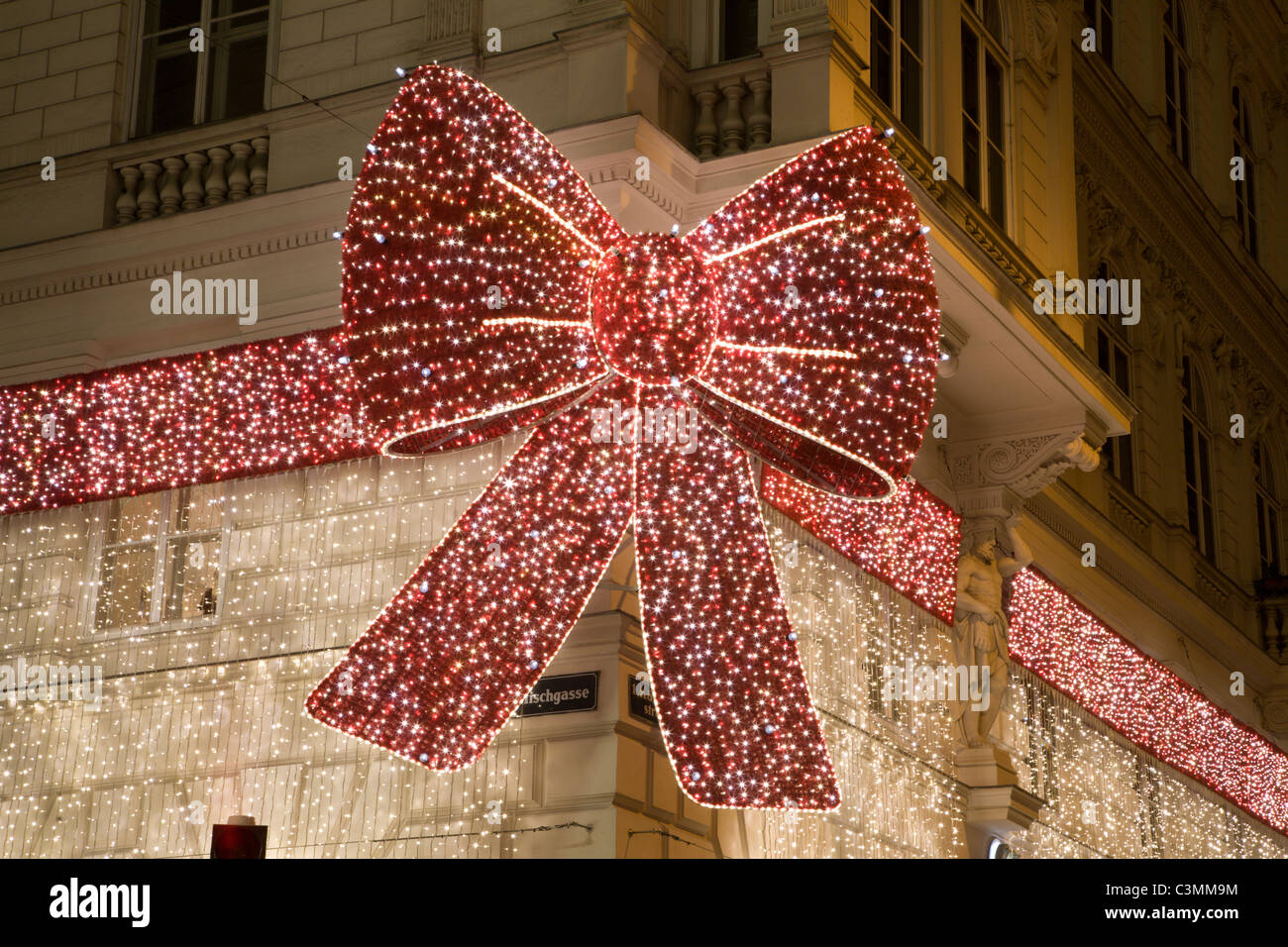 Christmas decoration from Vienna house facade Stock Photo