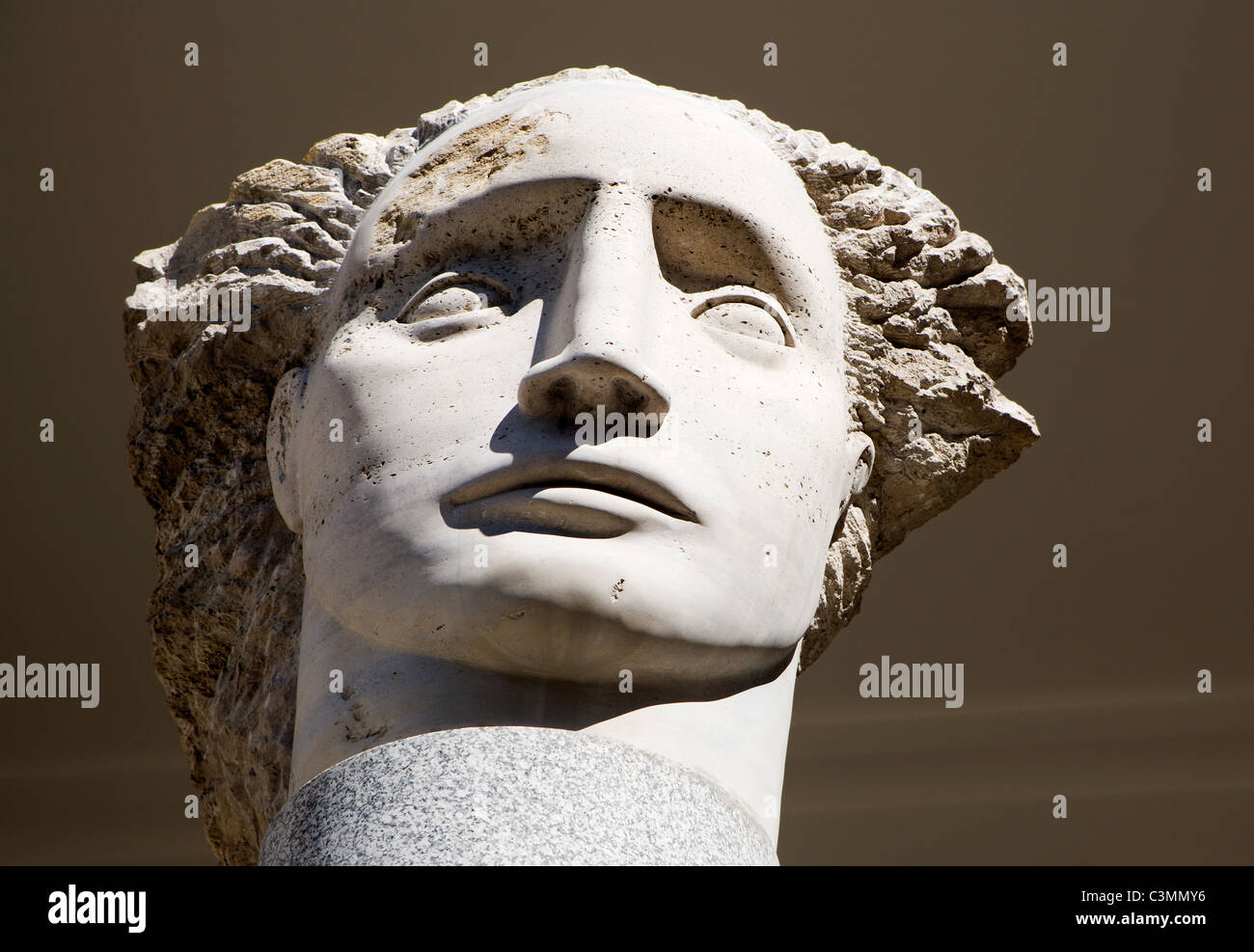 London modern sculpture of head on the Patern noster square Stock