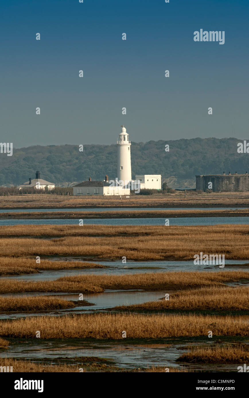 lighthouse at Hurst castle Hampshire UK Stock Photo