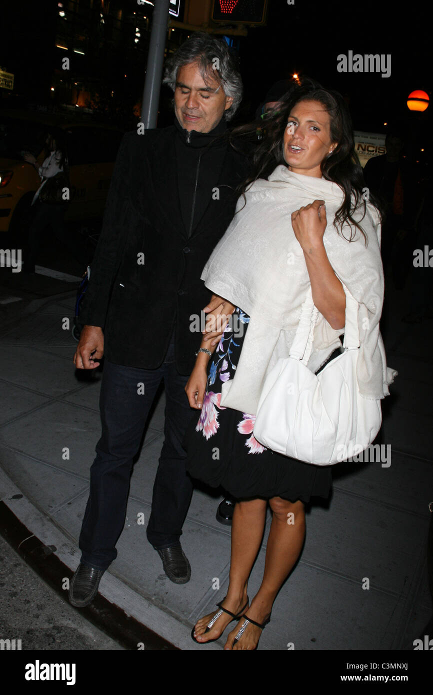 Andrea Bocelli and Veronica Berti out and about shopping during Fashion