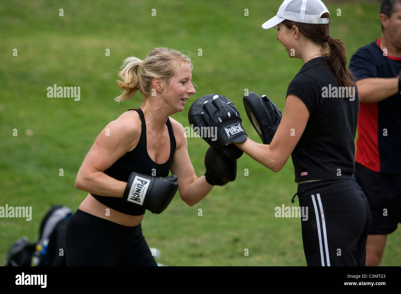 Australia. Sydney. Mrs. Macquaries Point, near Royal Botanical Gardens. Morning exercise. Stock Photo