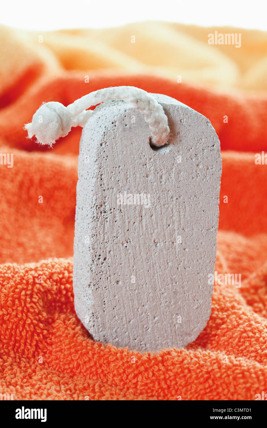 Close up of pumice on towel Stock Photo