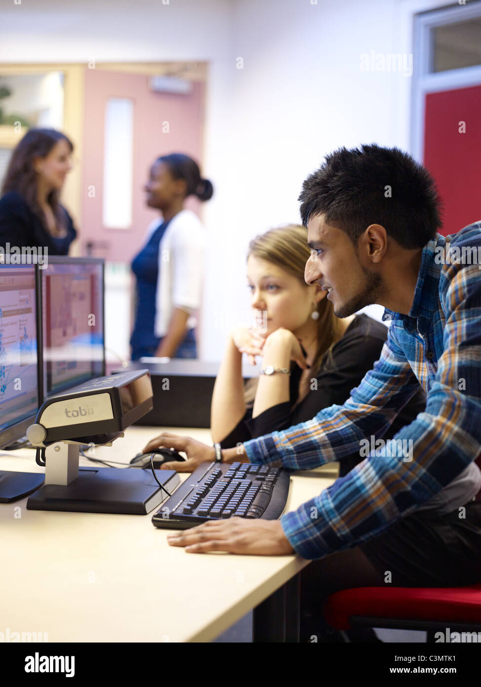 Students studying, sports coaching, careers Stock Photo