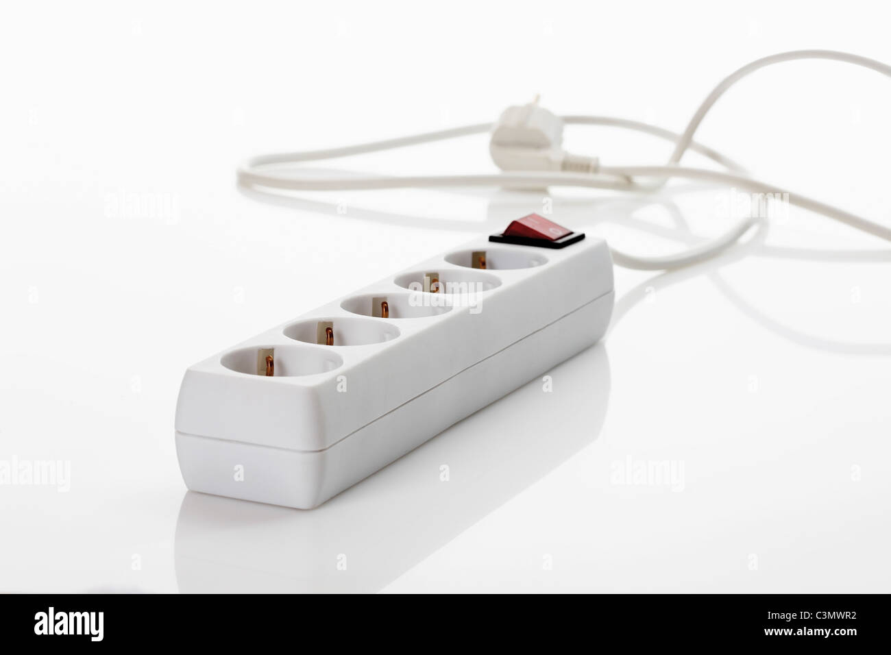 Multiple outlet on white background Stock Photo Alamy