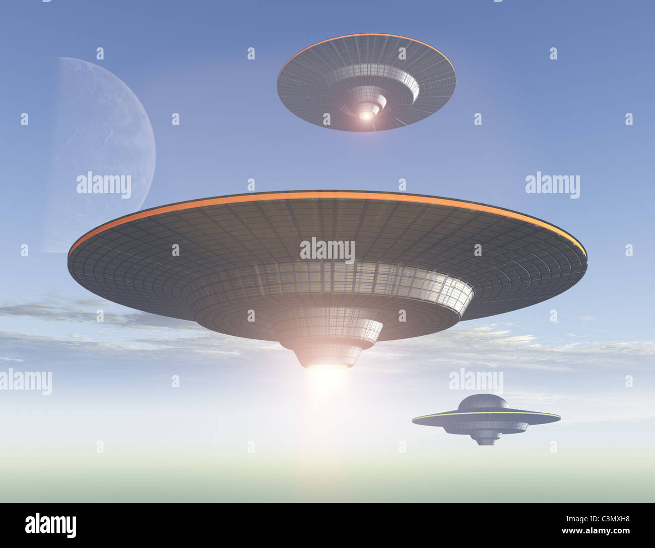 Invasion alien spaceship Stock Photo - Alamy