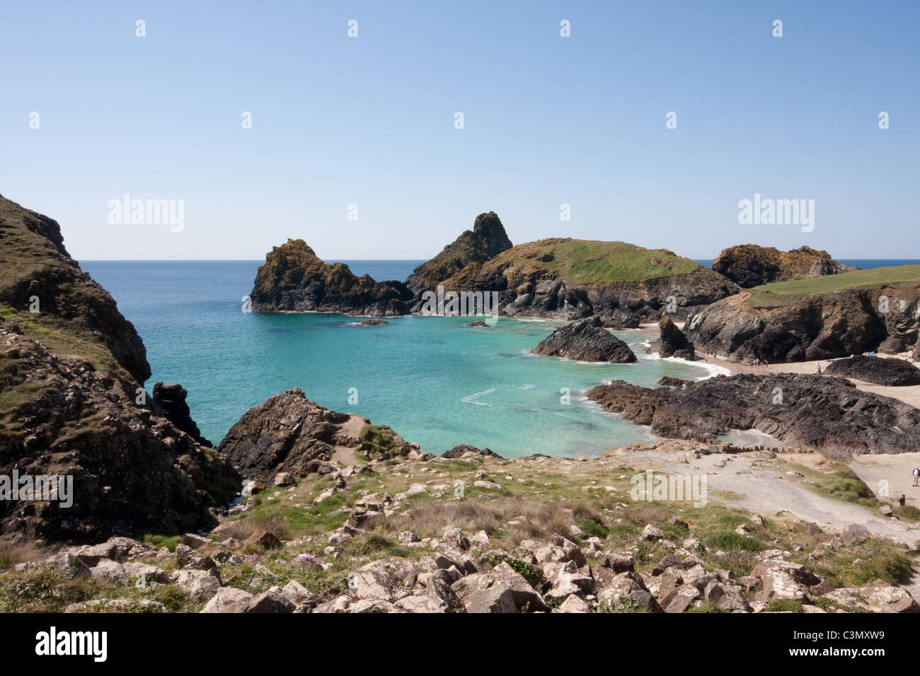 Cove on English coast Stock Photo Alamy