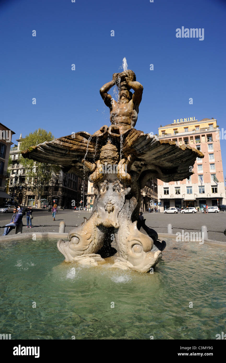 Italy, Rome, Piazza Barberini, Triton fountain Stock Photo