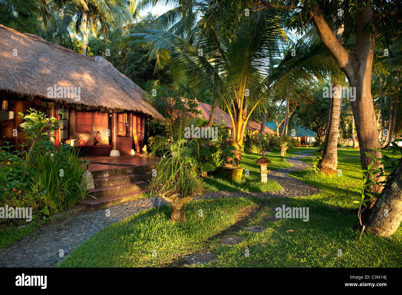 Indonesia, Island Bali, near Tejakula village, Gaia Oasis Resort. Bungalow. Stock Photo