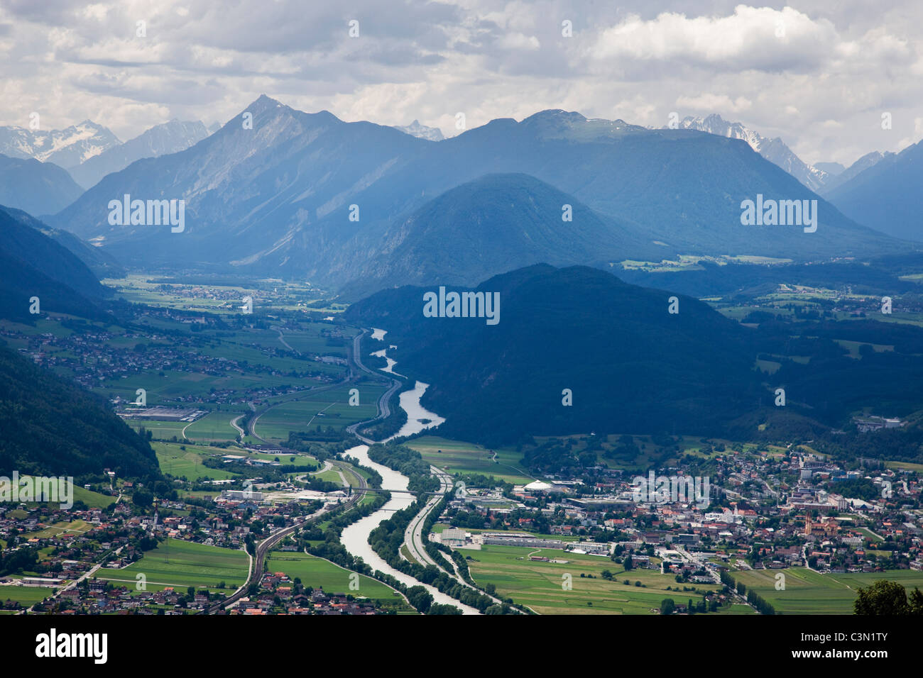 Austria, Tyrol, Telfs, Inn valley Stock Photo