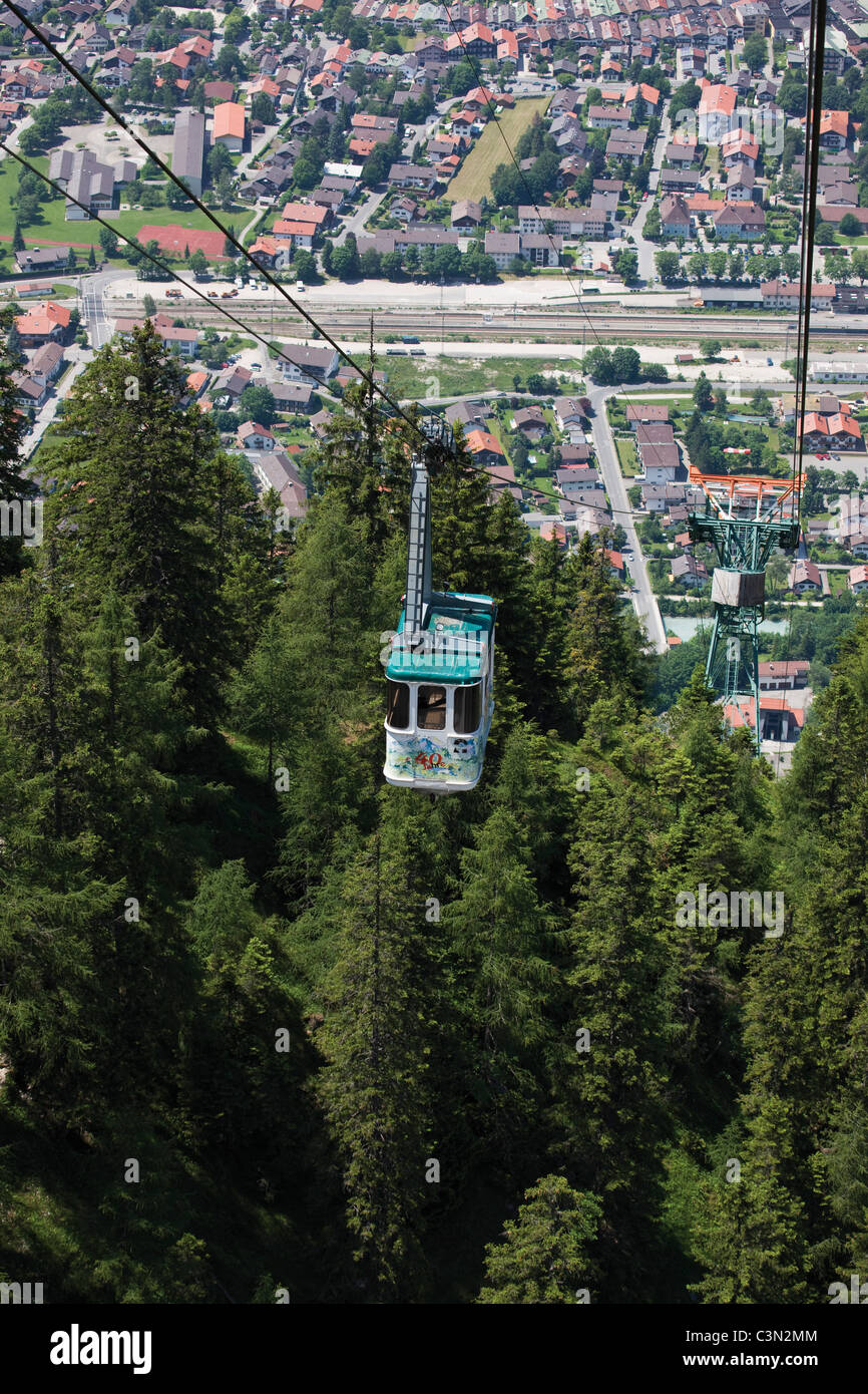 Germany bavaria mittenwald cable car hires stock photography and