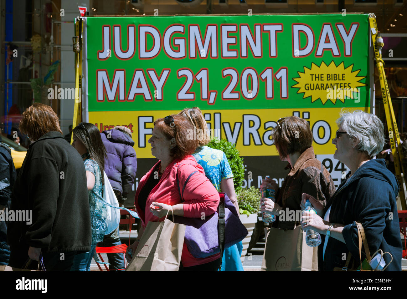 Religious zealots proselytize in Times Square in New York on Tuesday