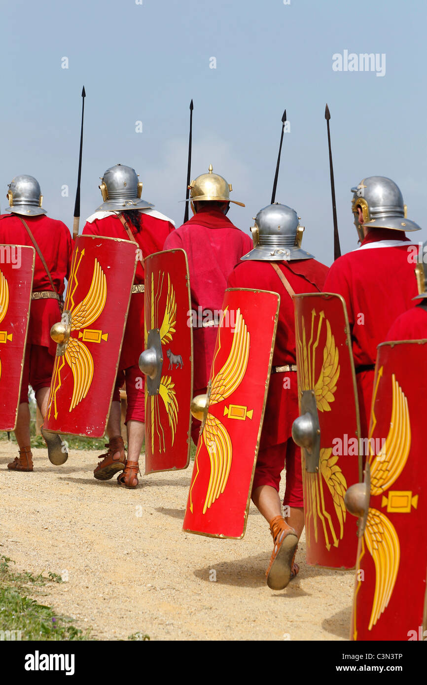 Roman Soldiers marching in L'Escala, Catalonia, Spain Stock Photo - Alamy