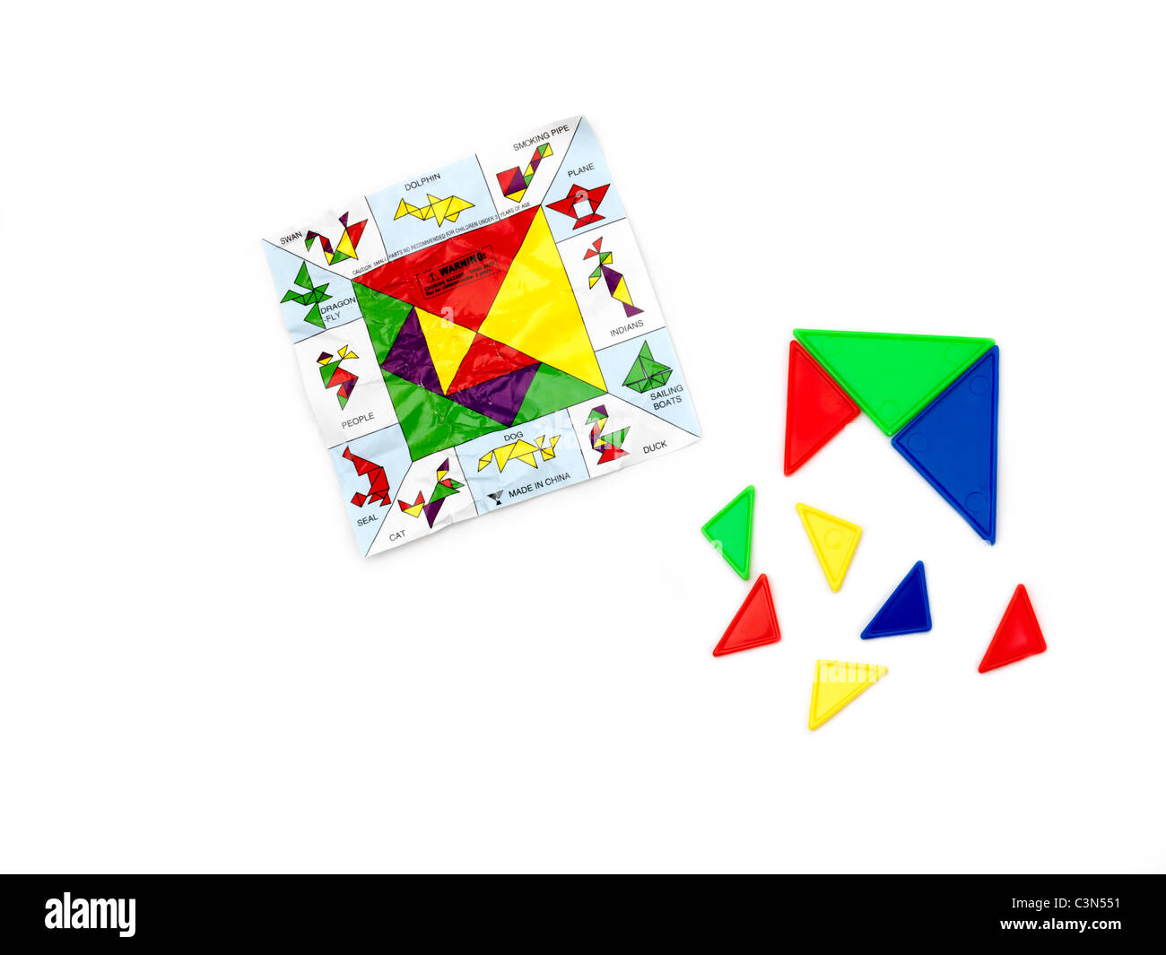 Chinese Tangram Puzzle And Diagram Stock Photo