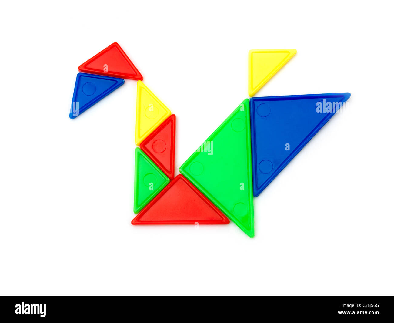 Chinese Tangram Puzzle Made Into A Swan Stock Photo