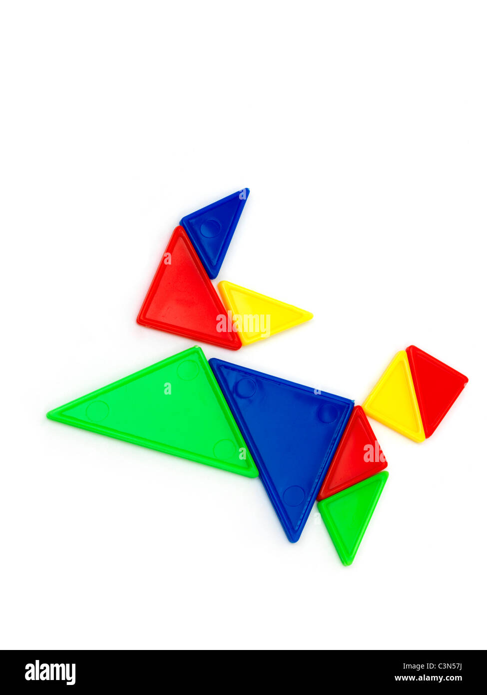 Chinese Tangram Puzzle Made Into A Cat Stock Photo