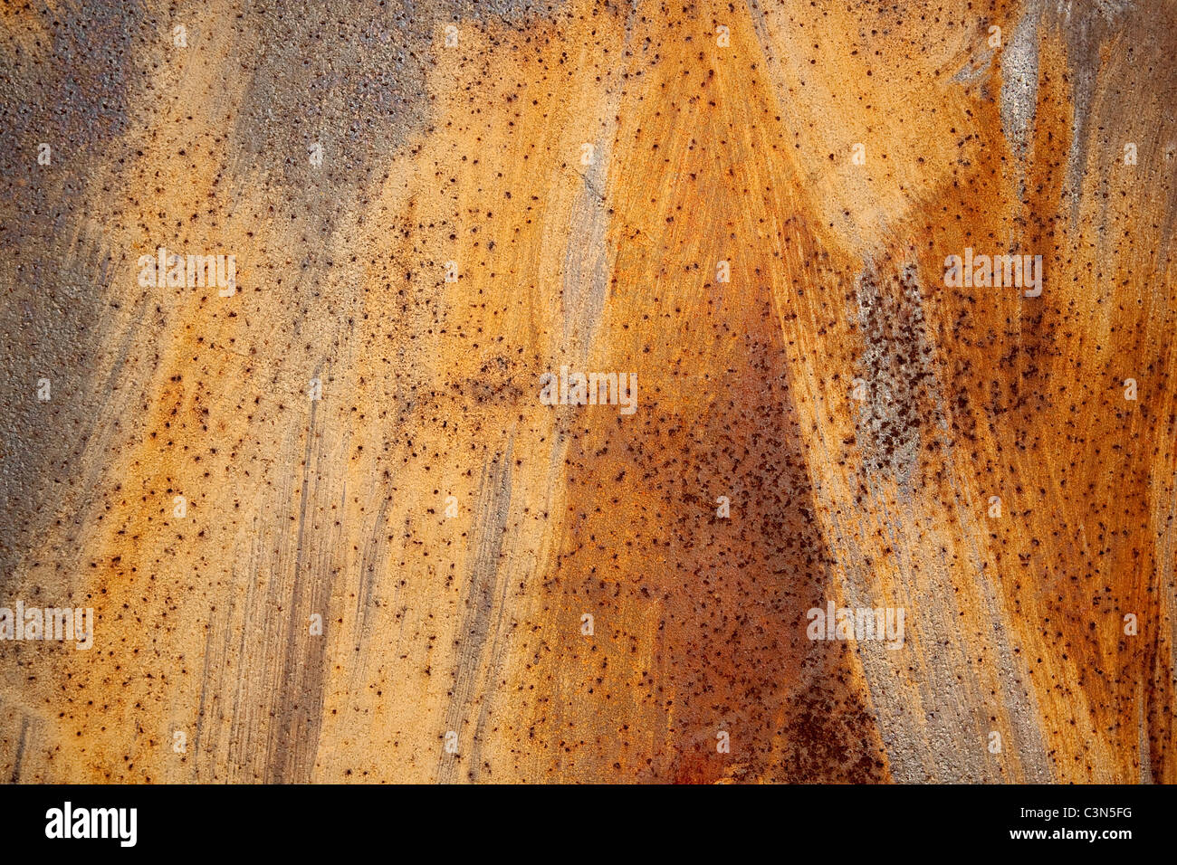 Photography shows a rusty metall background with scrachted surface. Stock Photo