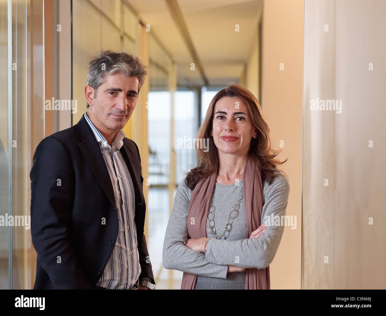 Portrait of two individuals Stock Photo